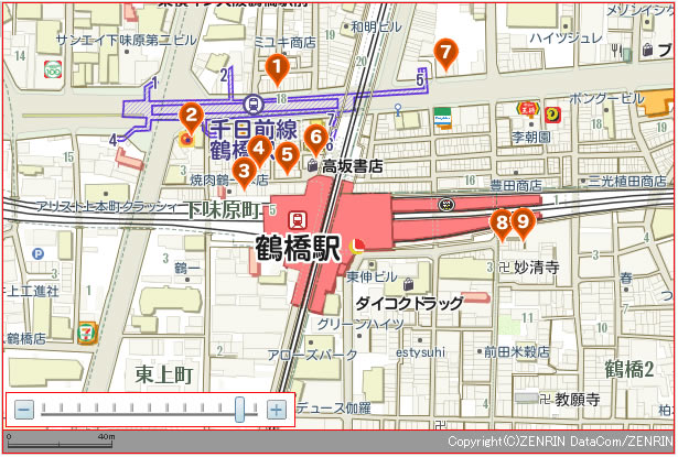 鶴橋 焼肉店地図